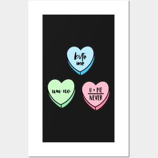 Valentine’s Day Candy Conversation Hearts Sassy Posters and Art